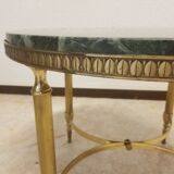 Round coffee table green marble neoclassical style - 60s