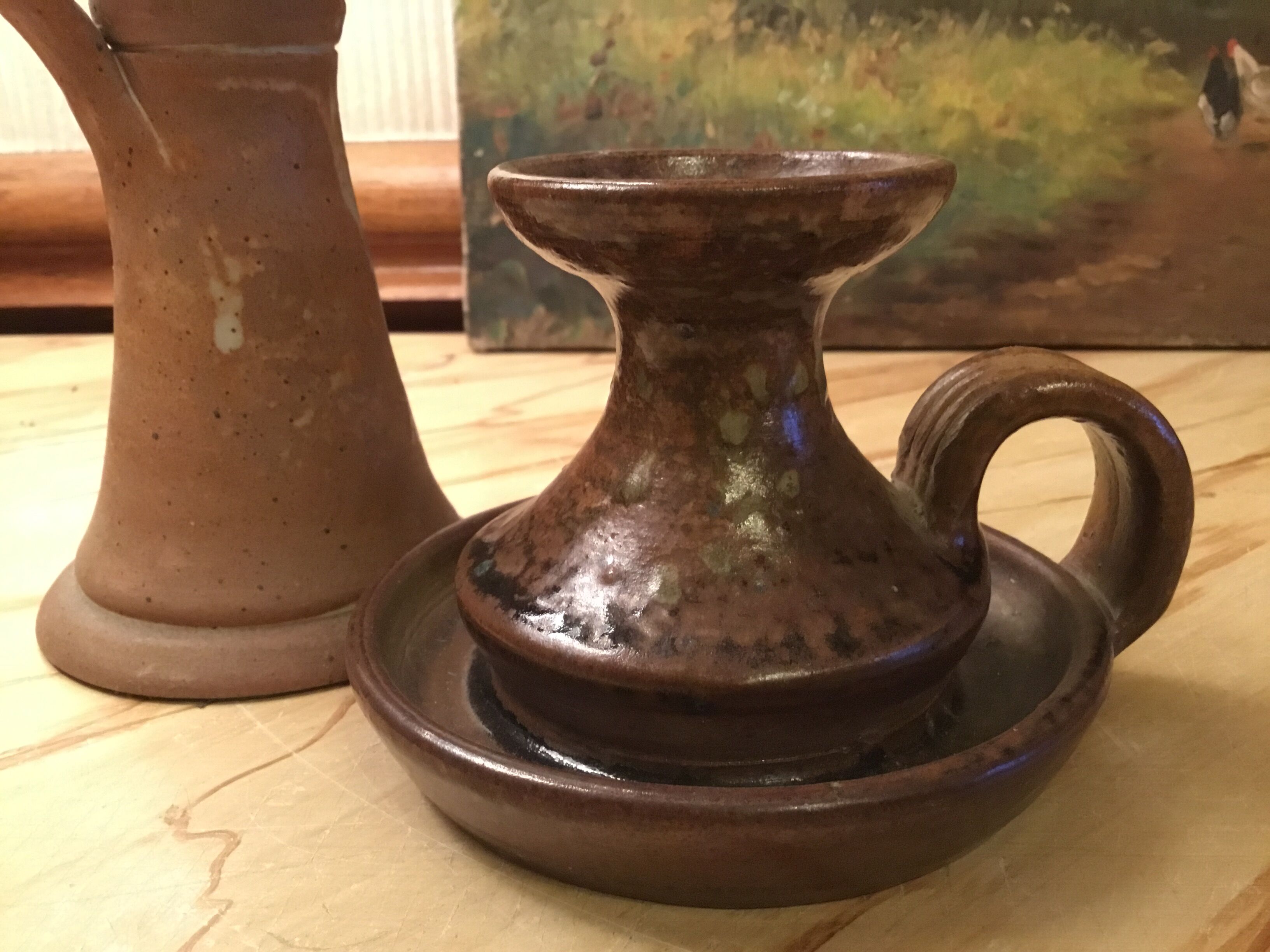 Vintage sandstone candlesticks