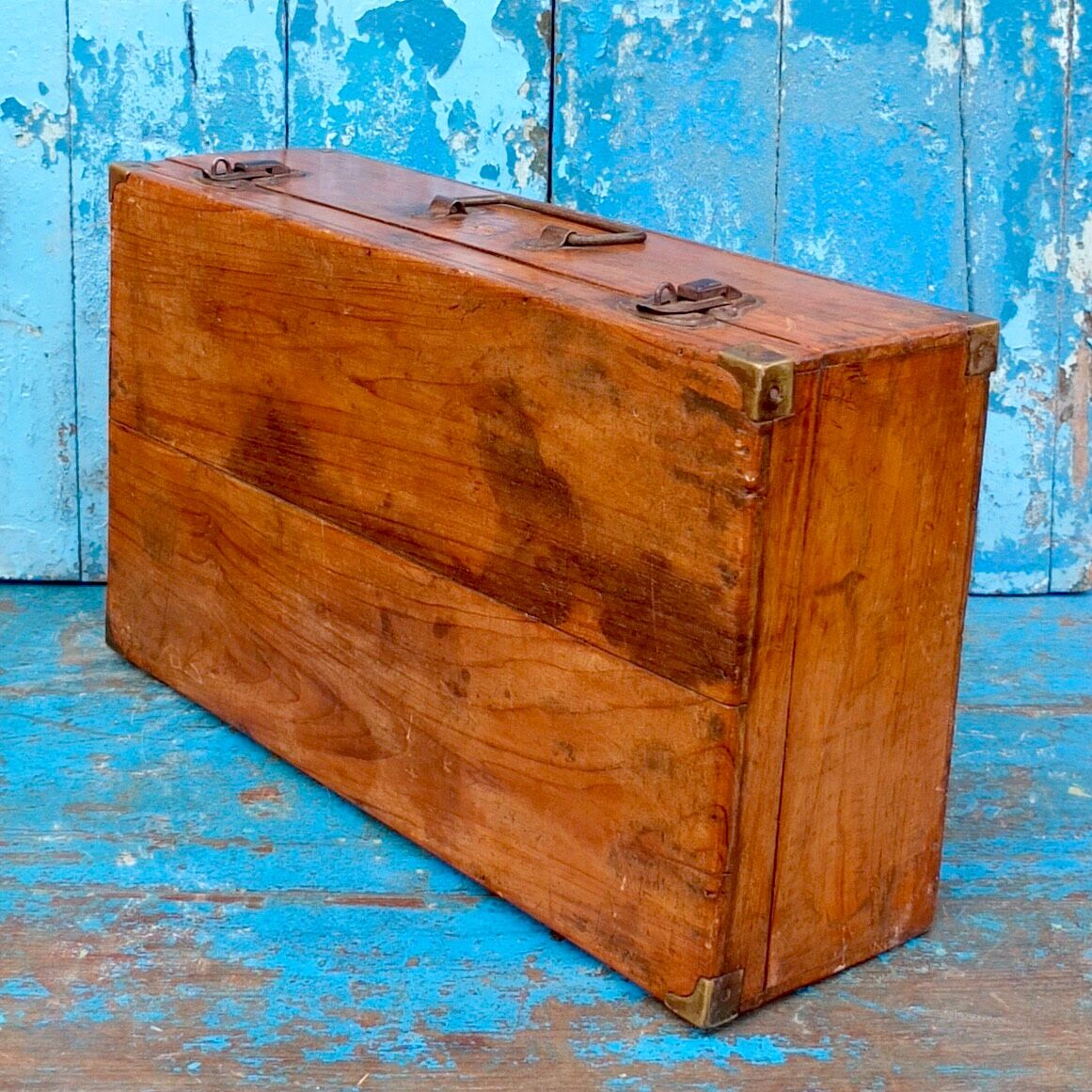 Antique indian wooden suitcase