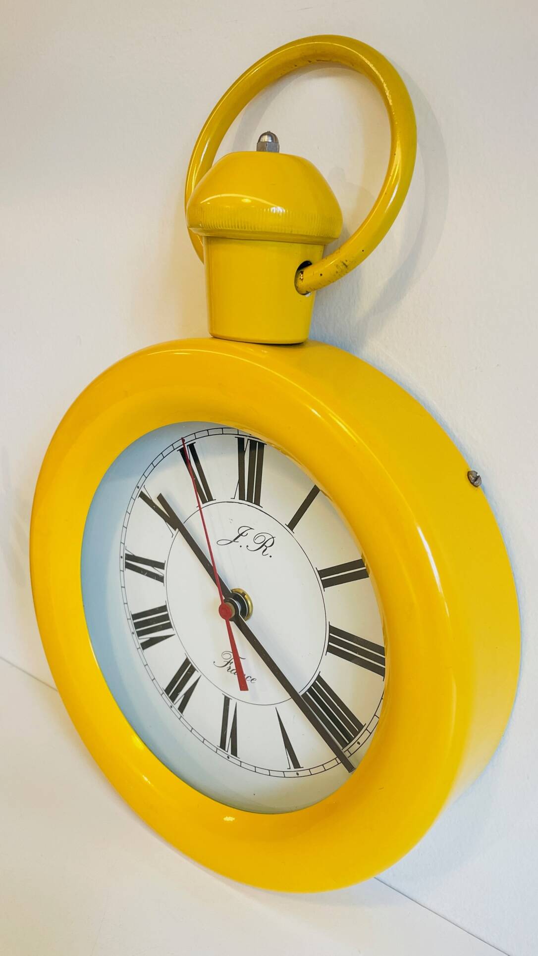 Horloge murale métal et verre années 80