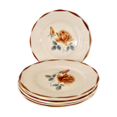 Set 6 assiettes plates Digoin Sarreguemines