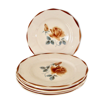 Set 6 flat plates Digoin Sarreguemines