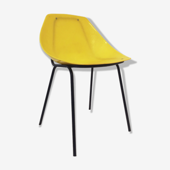 Chaise coquillage jaune de Pierre Guariche 1961