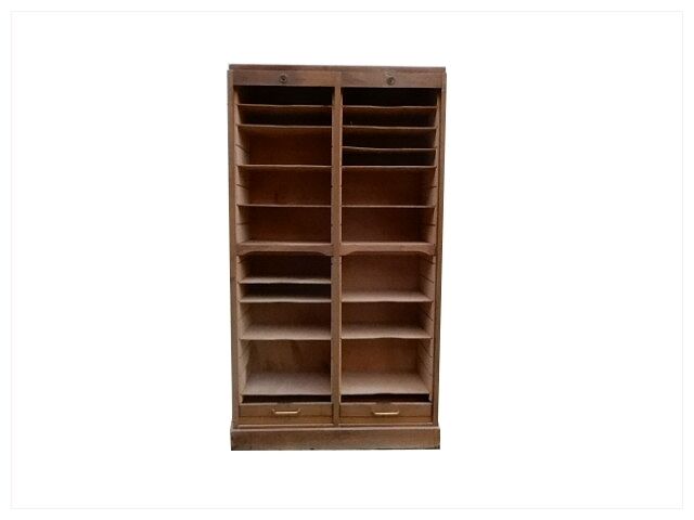 Old binder with double curtain vintage 1950 wooden