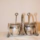 Silver-plated metal salt and pepper shakers