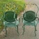 Set of 2 vintage garden chairs and 2 armchairs