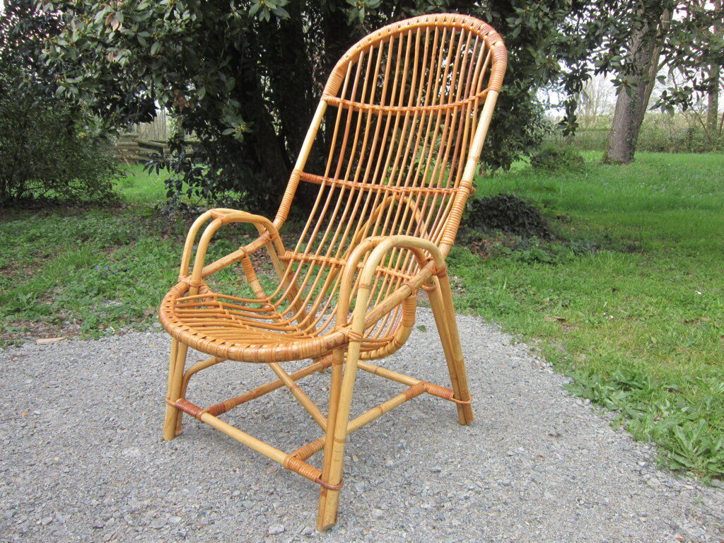 Rattan armchair 60s