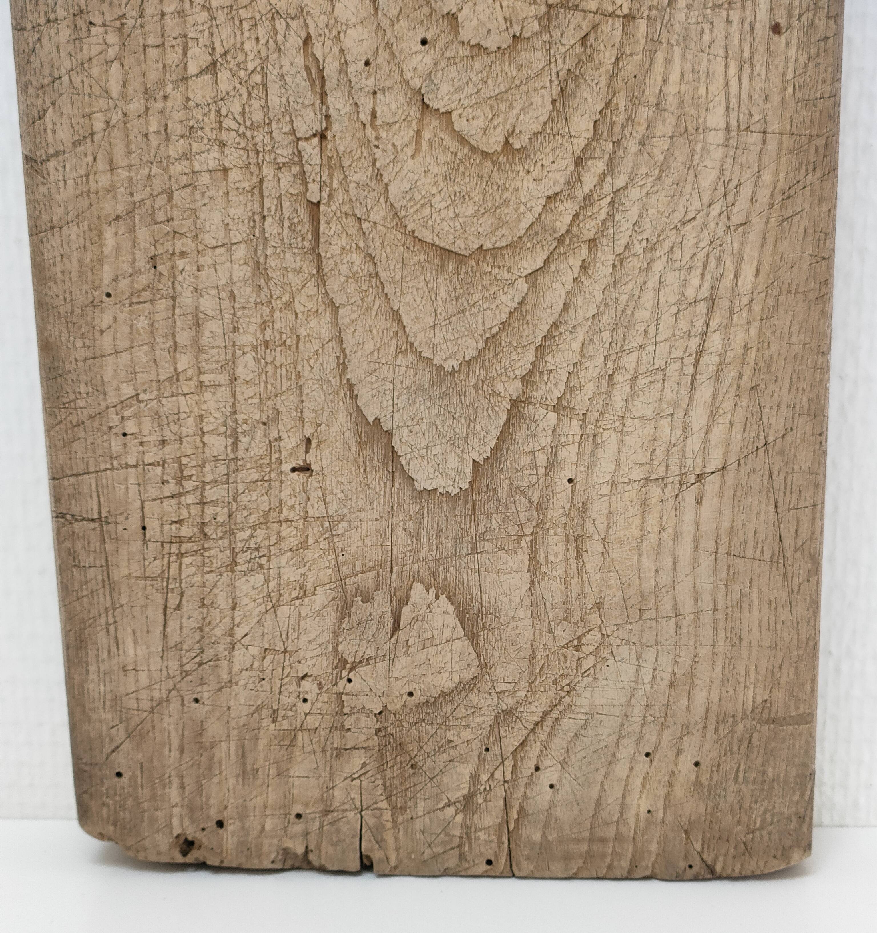 Cutting board solid wood patinated thick early twentieth century