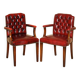 Vintage Gainsborough Chesterfield leather armchairs