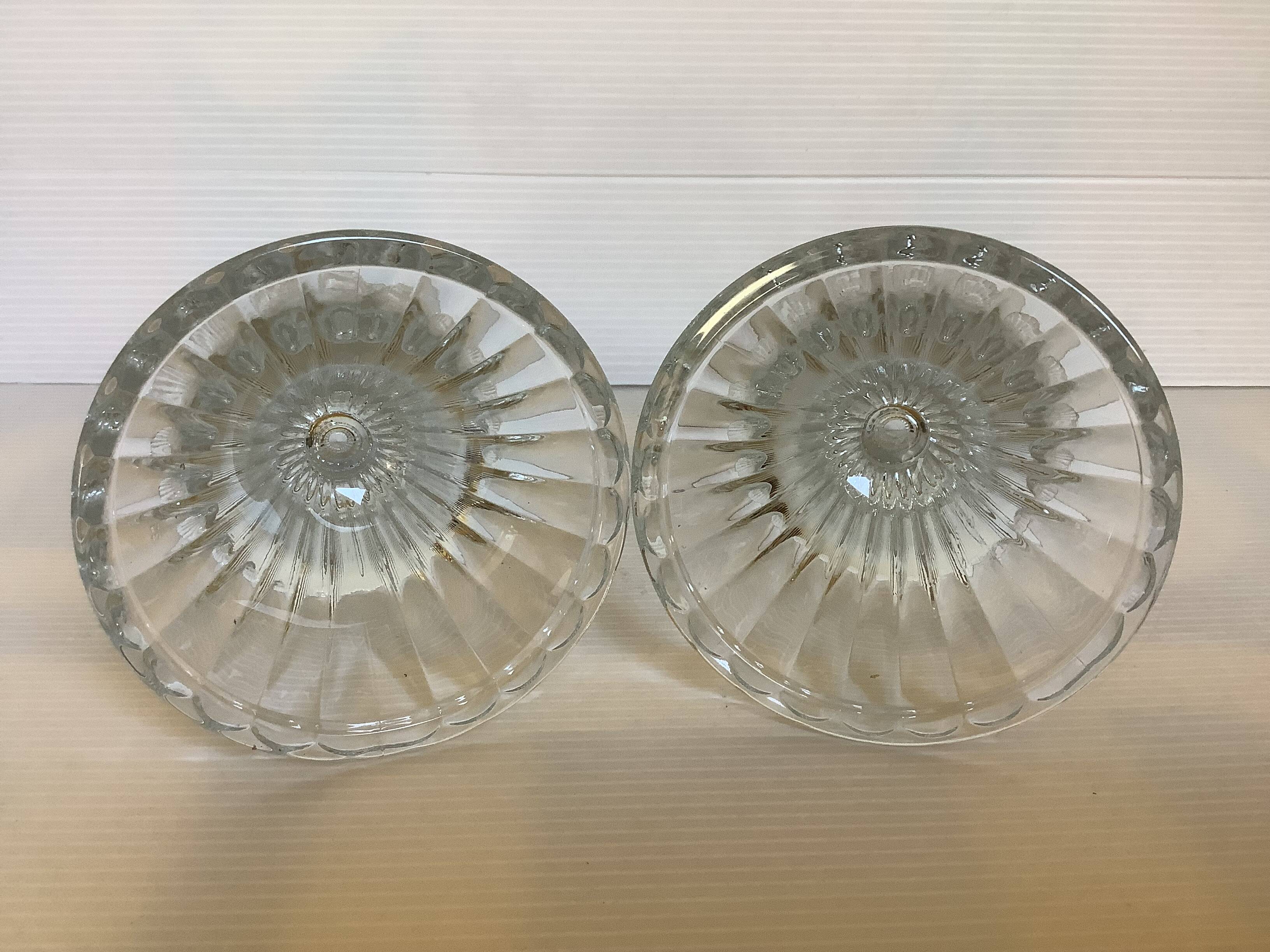 Pair of glass candlesticks