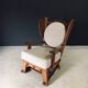 Brutalist Oak Wingback Lounge Chair, Netherlands, 1950s