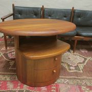 Solid teak oval coffee table with swivel top by Silkeborg, Denmark 1960s