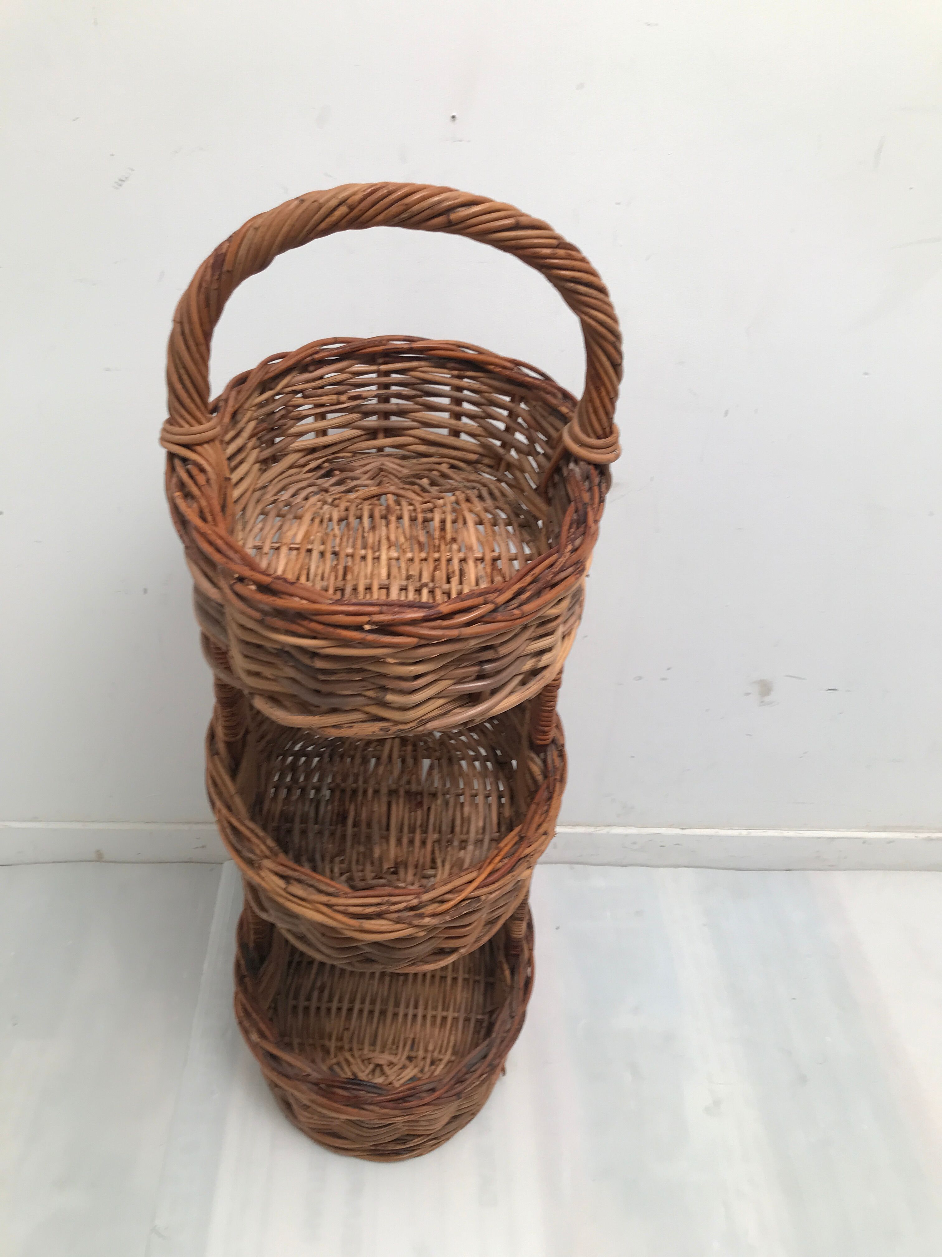 3-storey basket on vintage legs