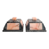Pair of art deco boxes in Mazy marble