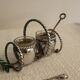 Silver-plated metal salt and pepper shakers