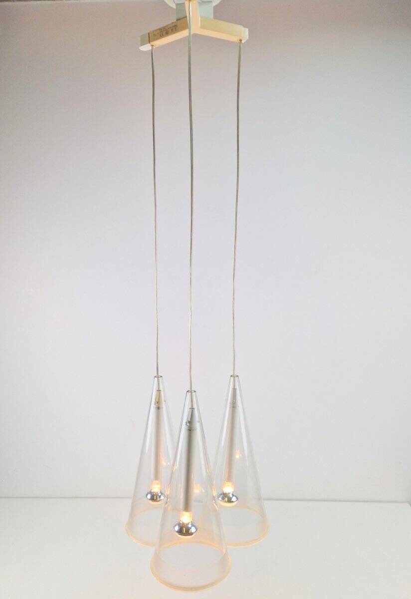 Italian Glass Fucsia 3 Pendant Lamp by Achille Castiglioni for Flos
