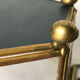 Glass box and hexagonal brass enamelled floral decoration