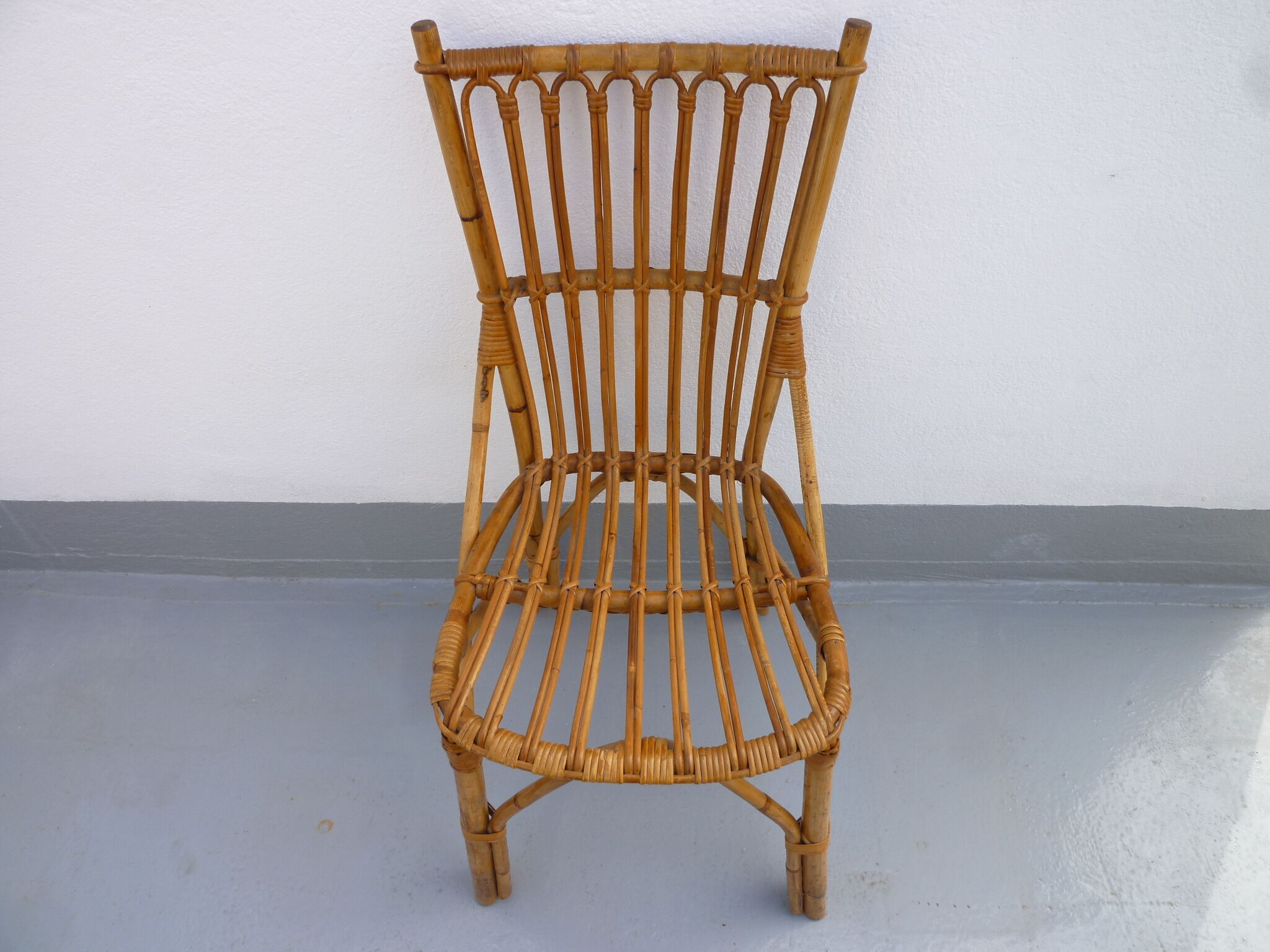 4 rattan chairs 50-60's