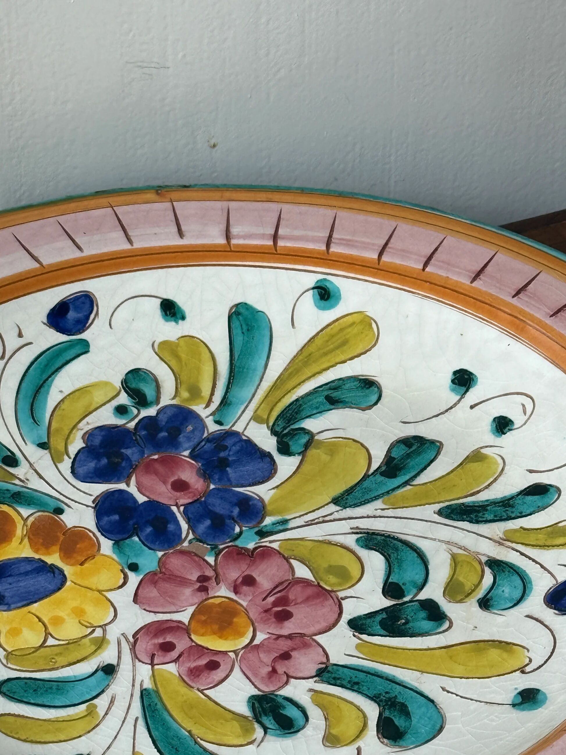 Mediterranean dish with floral decoration