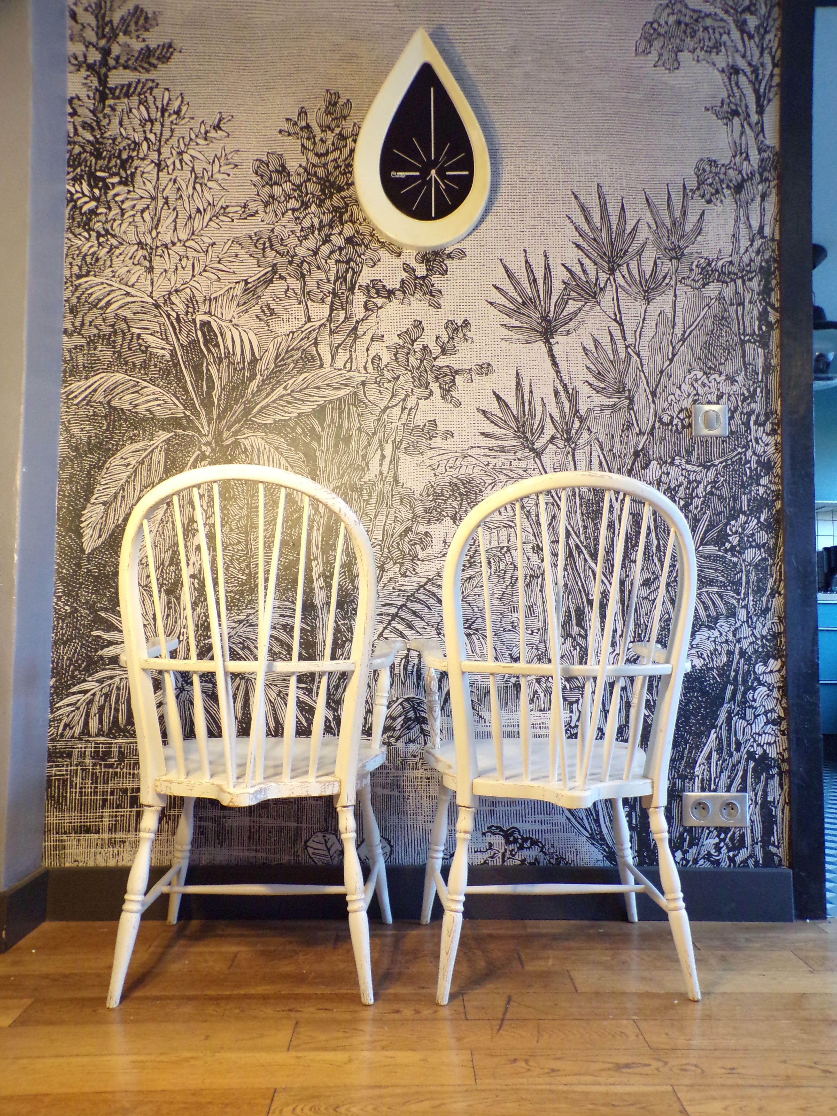 Pair of vintage Scandinavian windsor armchairs