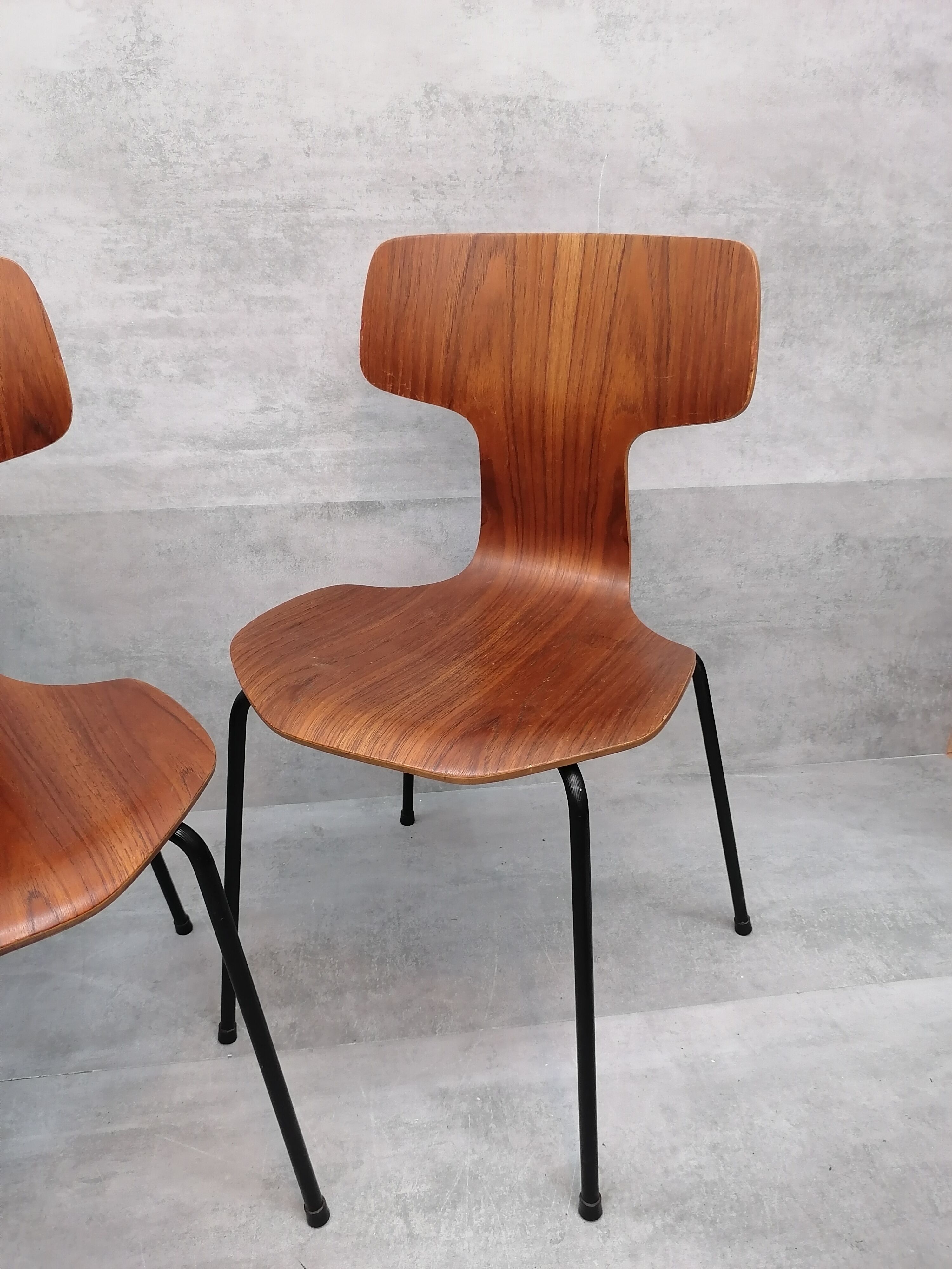Set of 2 model 3103 Hammer chairs by Arne Jacobsen for Fritz Hansen, Denmark , 1969