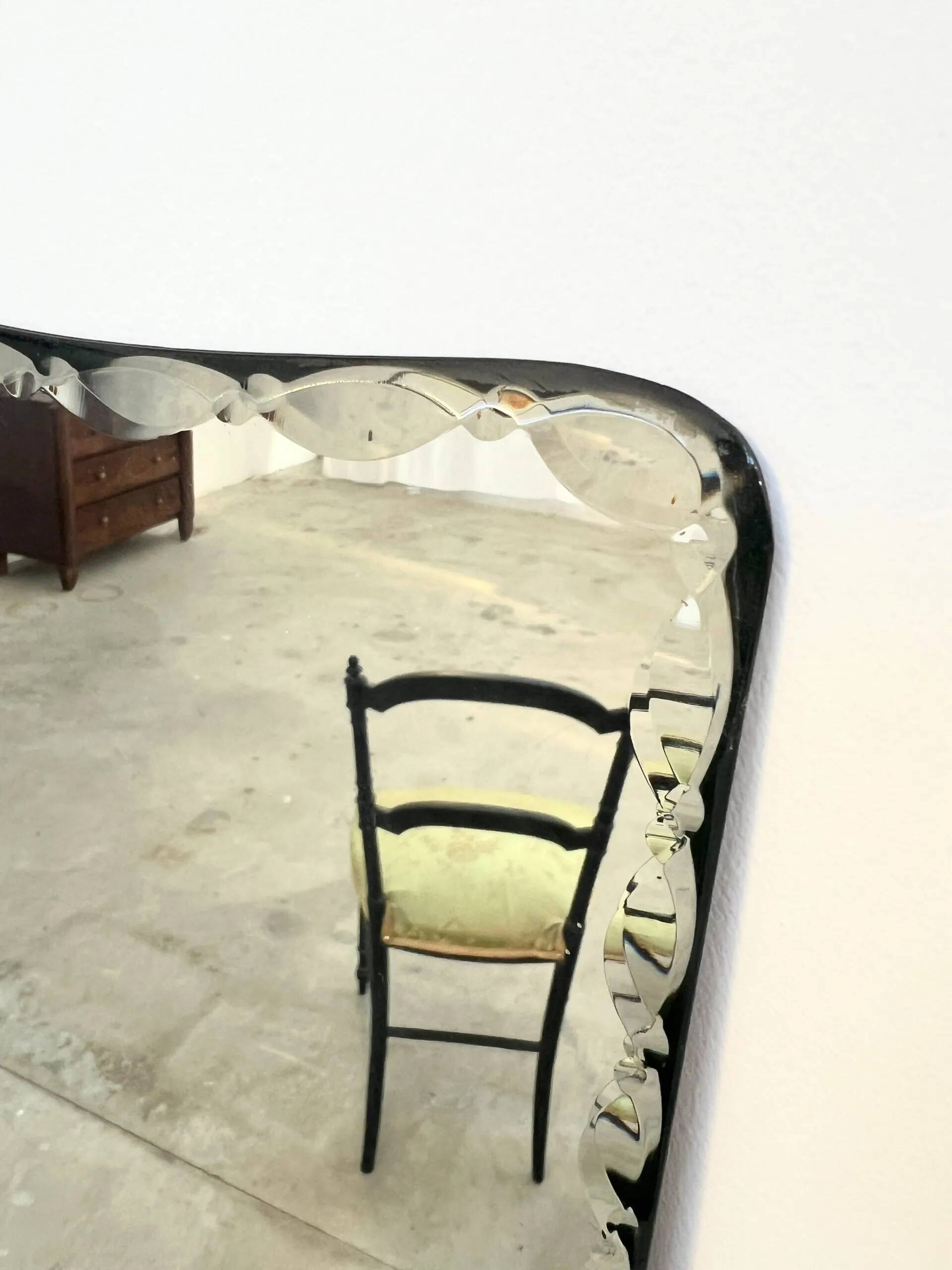 Beveled moustache mirror, 140 cm high