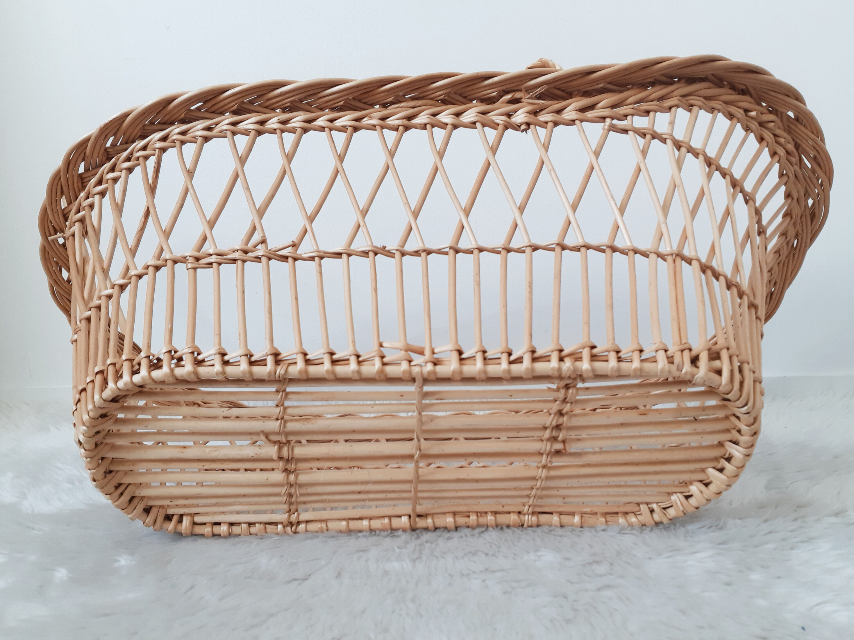 Rattan doll cradle
