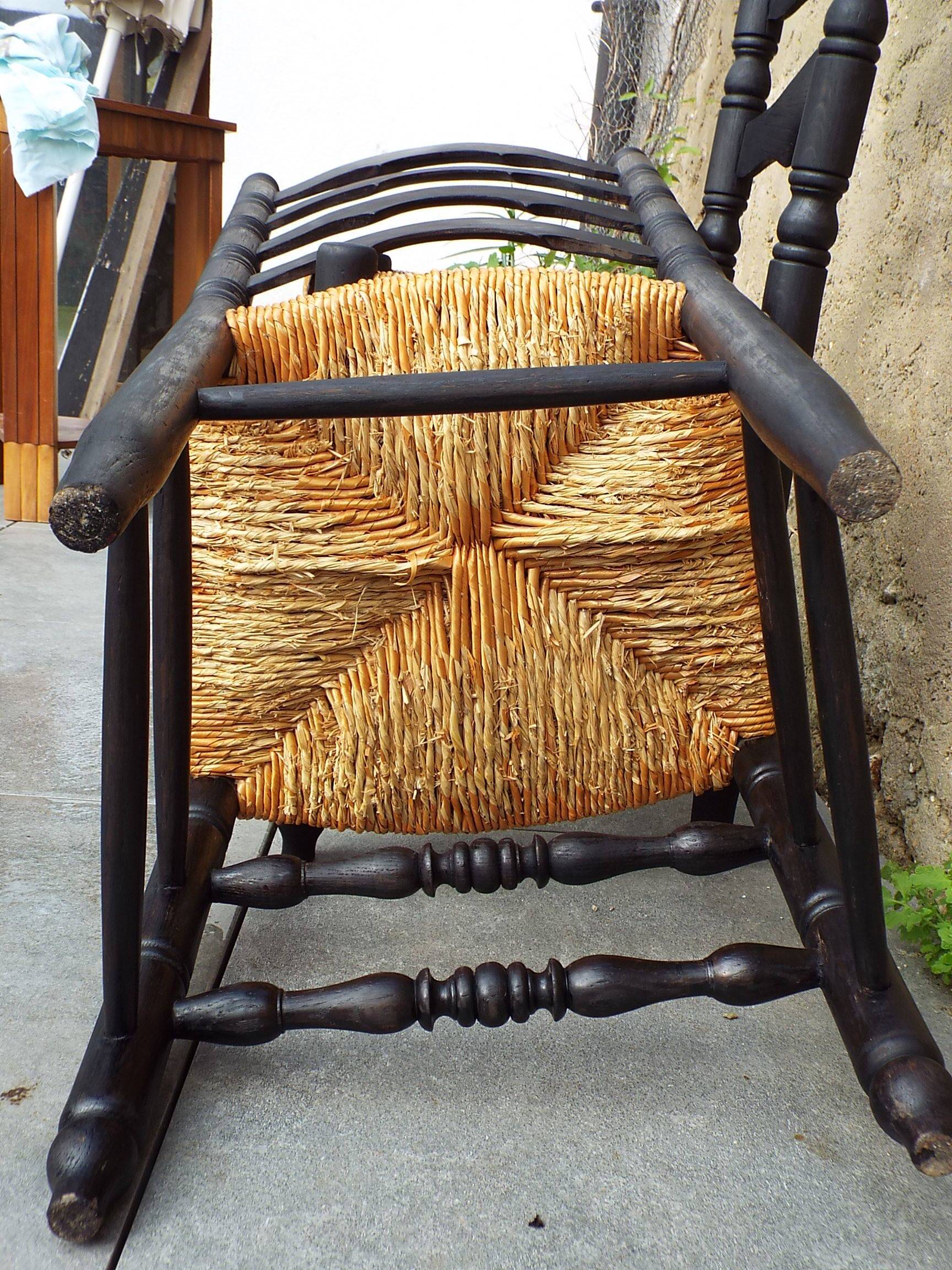 6 straw chairs with high backs
