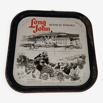 Plateau Publicitaire Années 70 " Whisky Longue Jhon "
