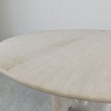 Round Italian travertine table from the 1970s