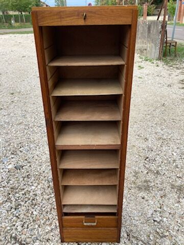 Oak notary curtain cabinet