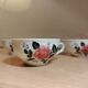 Set of 4 antique porcelain cups with rose pattern CNP France