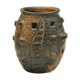 Scarified terracotta vase signed By Dr Diaz La rioja