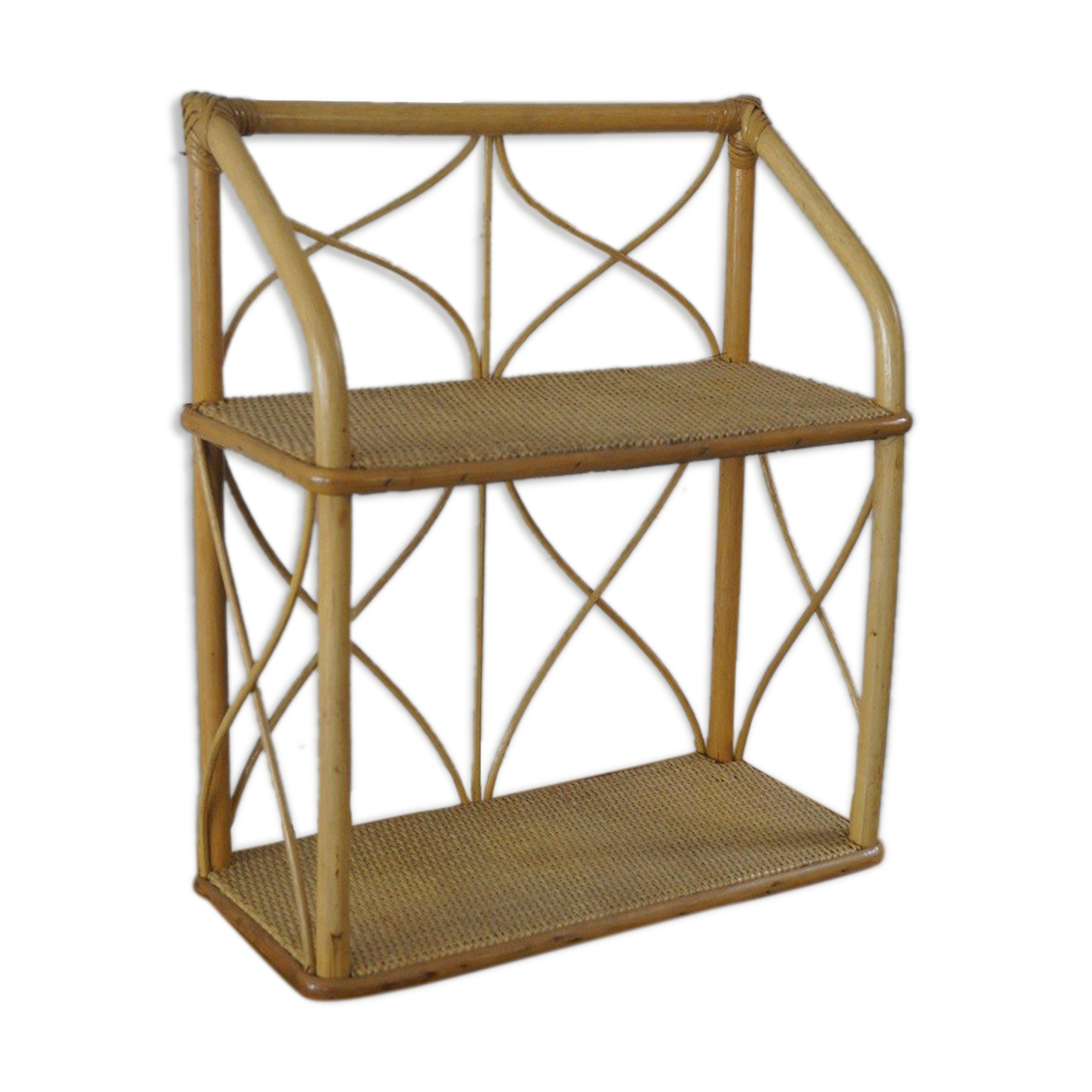 Rattan wall shelf 1960