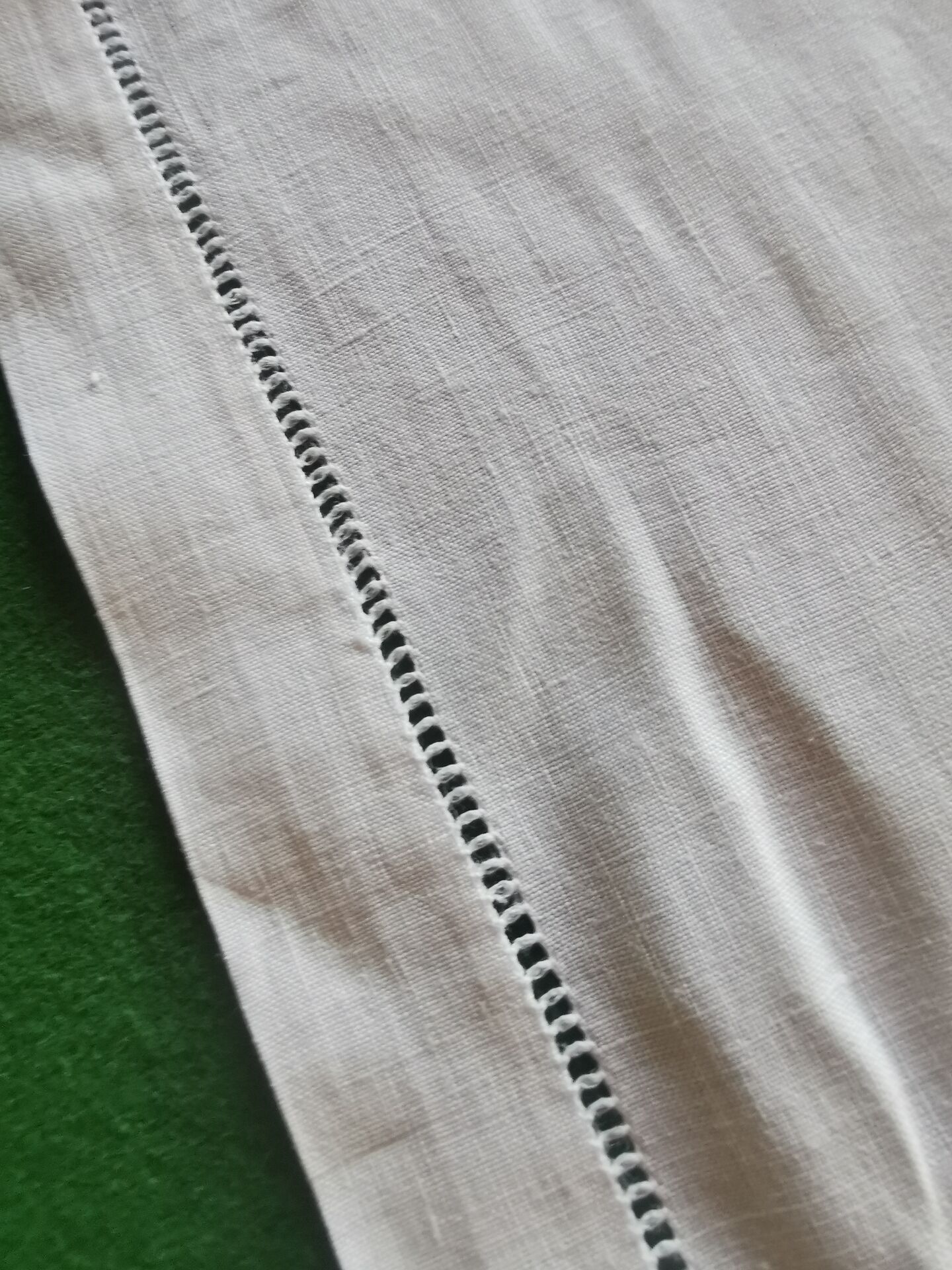 12 old damask linen napkins with a monogram