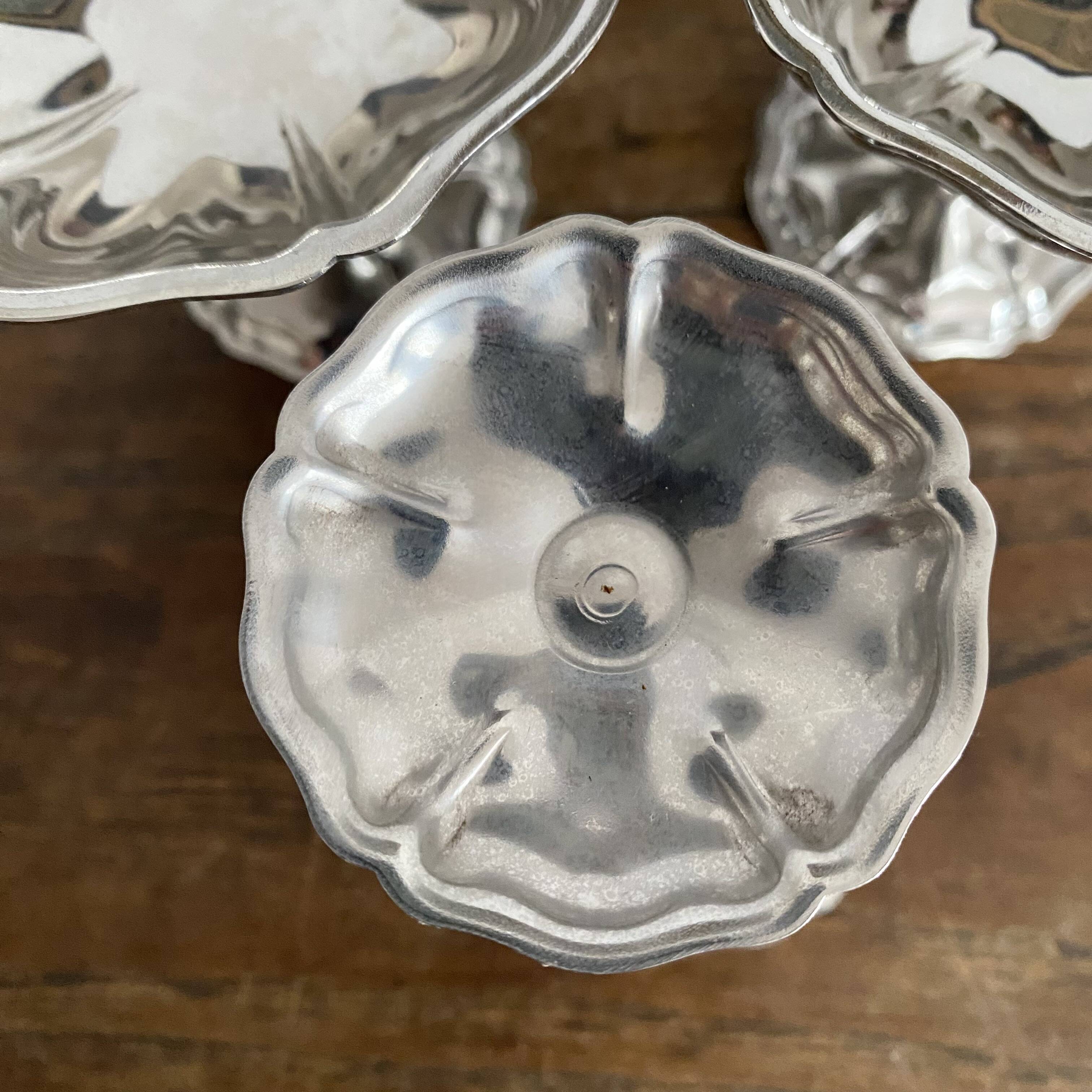 Vintage stainless steel footed cups