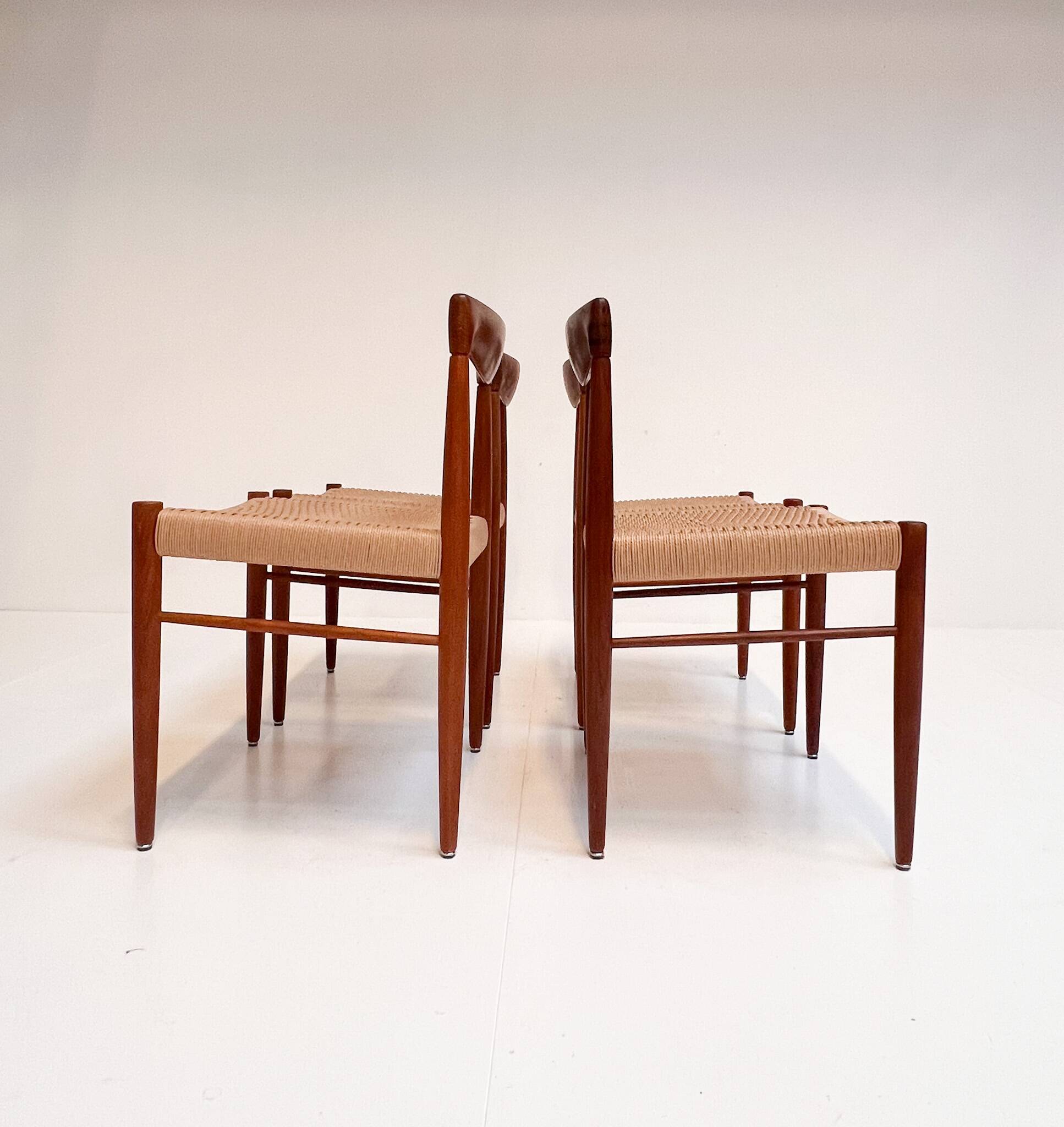 Refurbished set of 4 papercord chairs by H. Klein for Bramin, 1960s
