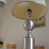 See delmas lamp 70's with fabric and metal lampshade