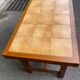 Farmhouse style solid wood and tile kitchen dining table