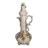 Pichet décoratif vintage en céramique italienne à décor floral en relief