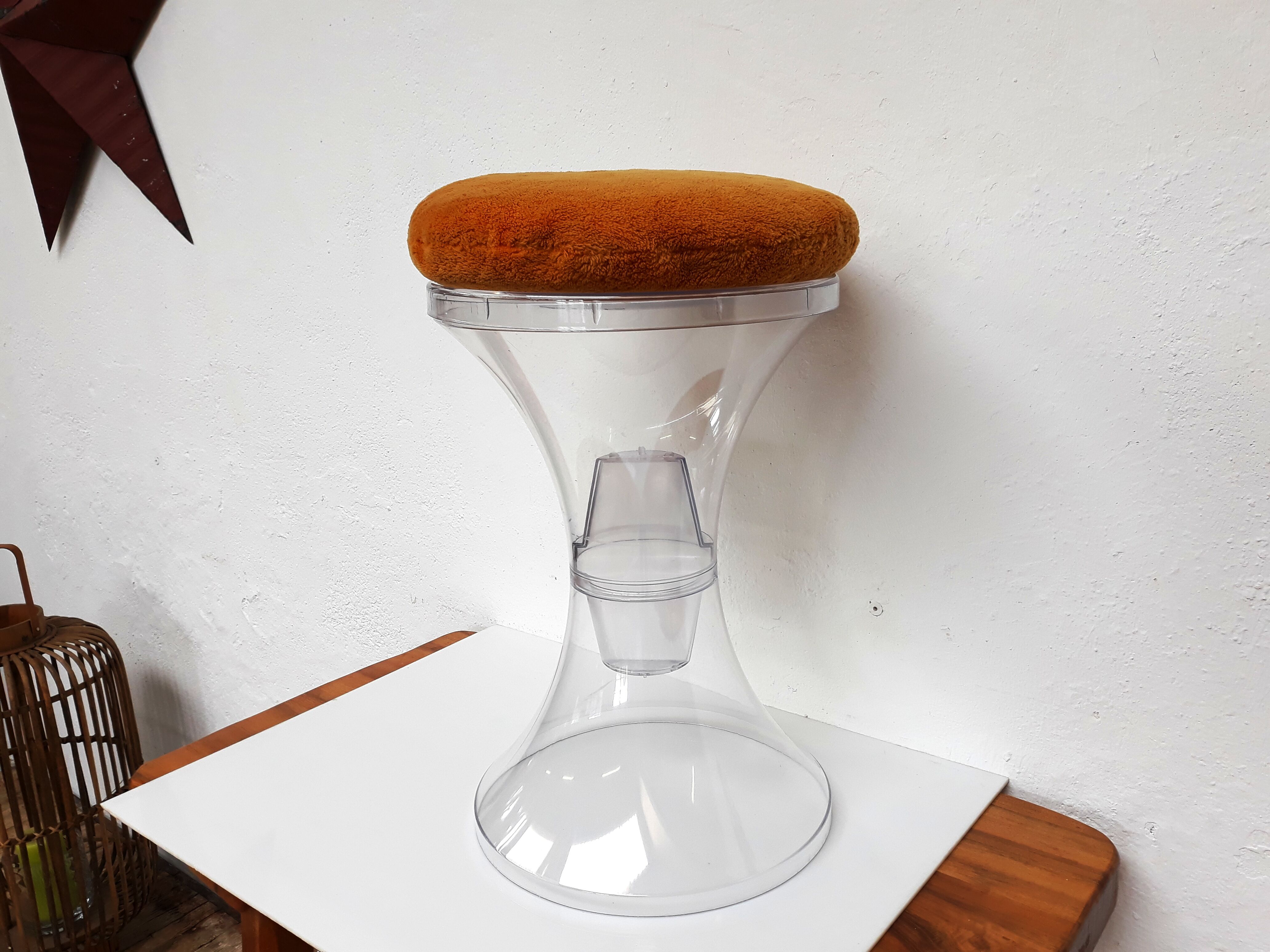 Vintage stool Tam Tam signed Henry Massonet