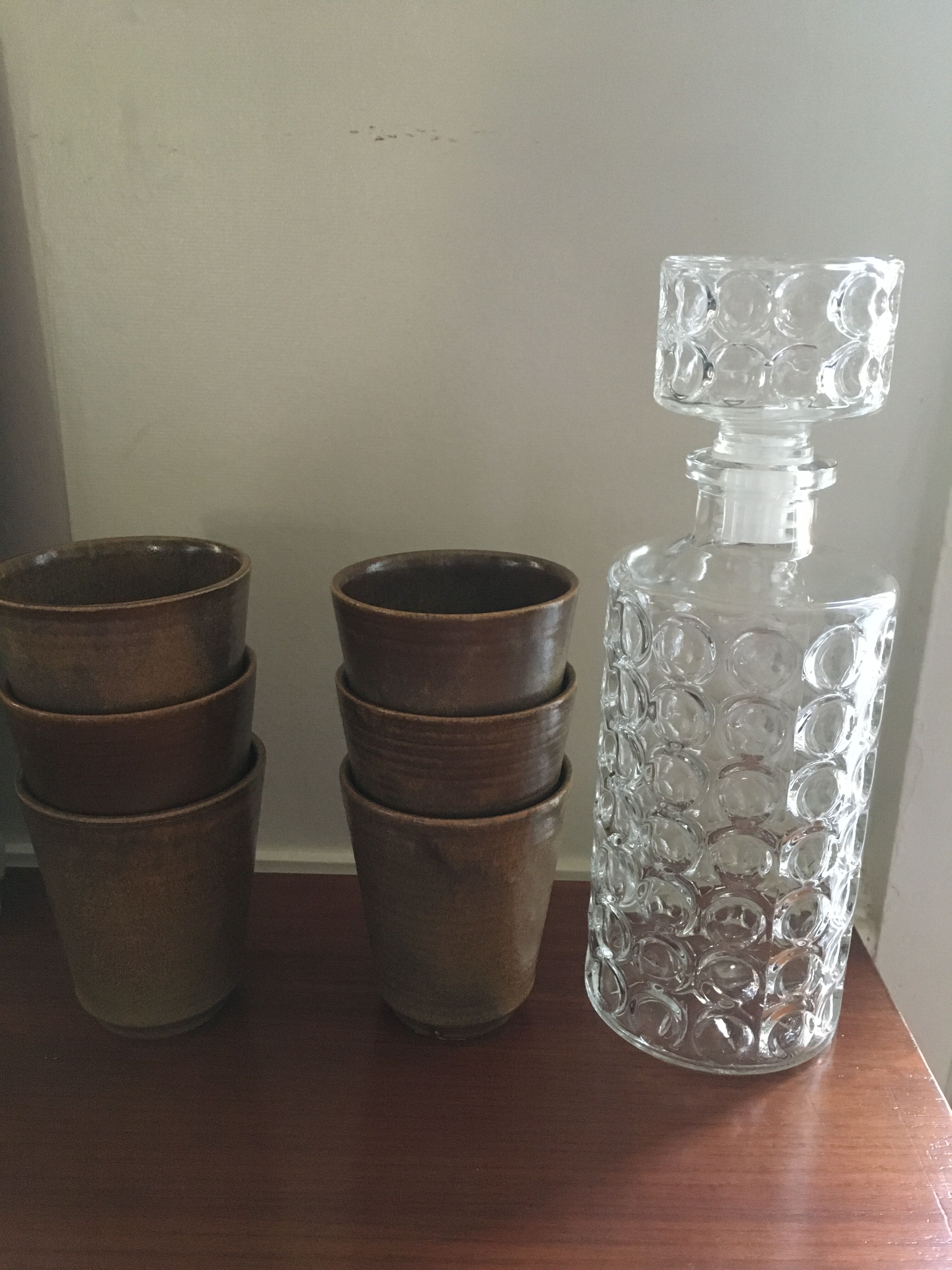 Vintage whisky carafe in transparent glass