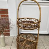 Vintage rattan bar server