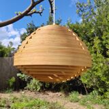 Scandinavian curved wood pendant light