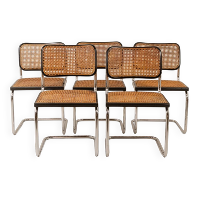 Marcel Breuer. Série de 5 chaises modèle « Cesca ». Années 1970