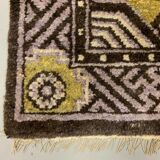 Antique Chinese Pao Tao Rug 145x68 cm, Wool, Gold and Brown