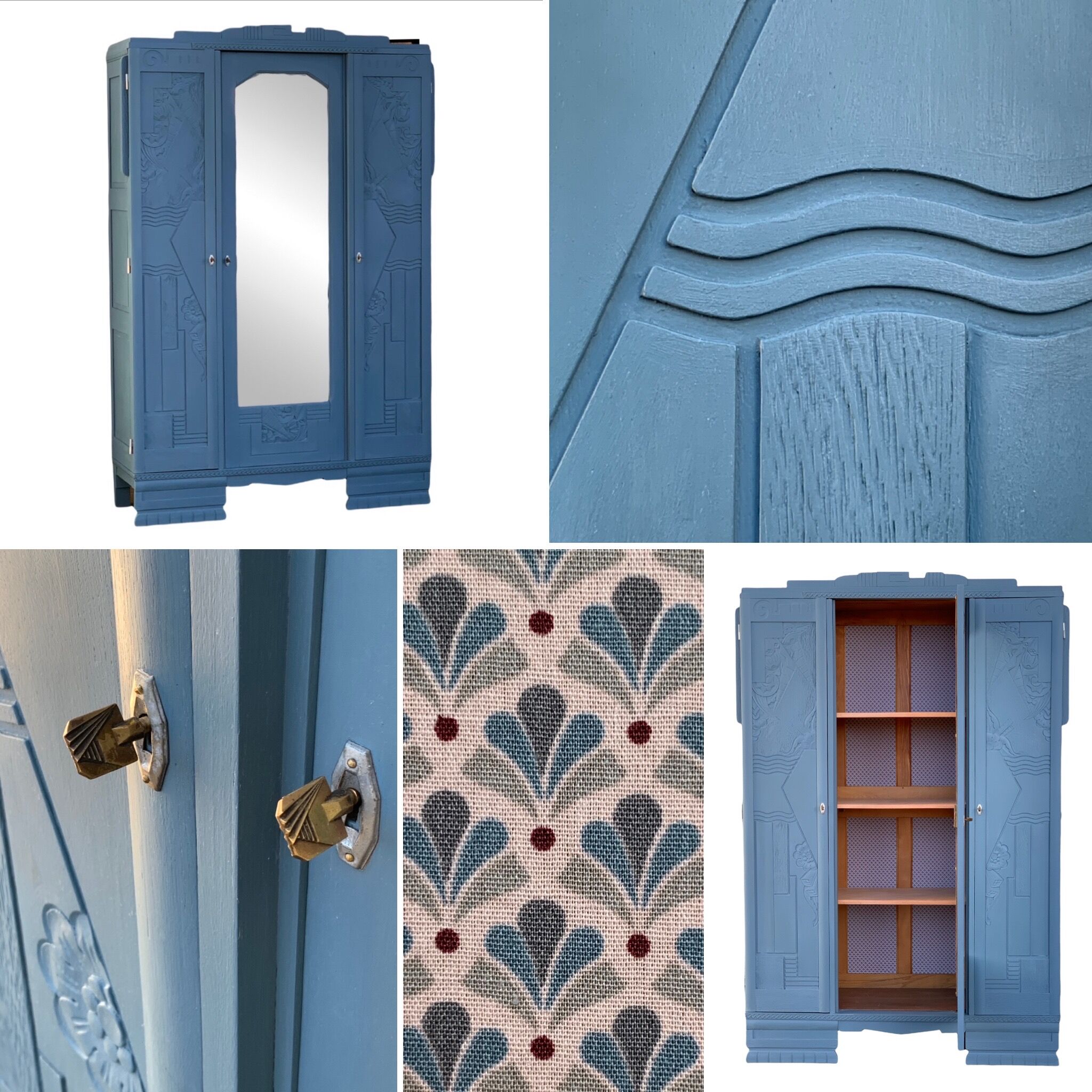 Blue wardrobe art deco 1930