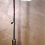 lampadaire 1940  rarestyle projecteur pieds sur roulettes  alu masif    180x110x70
