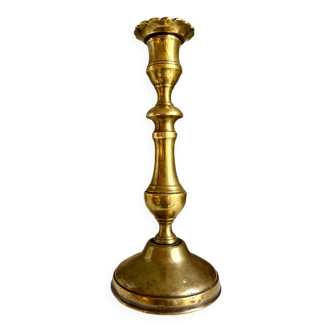 Golden brass candle holder
