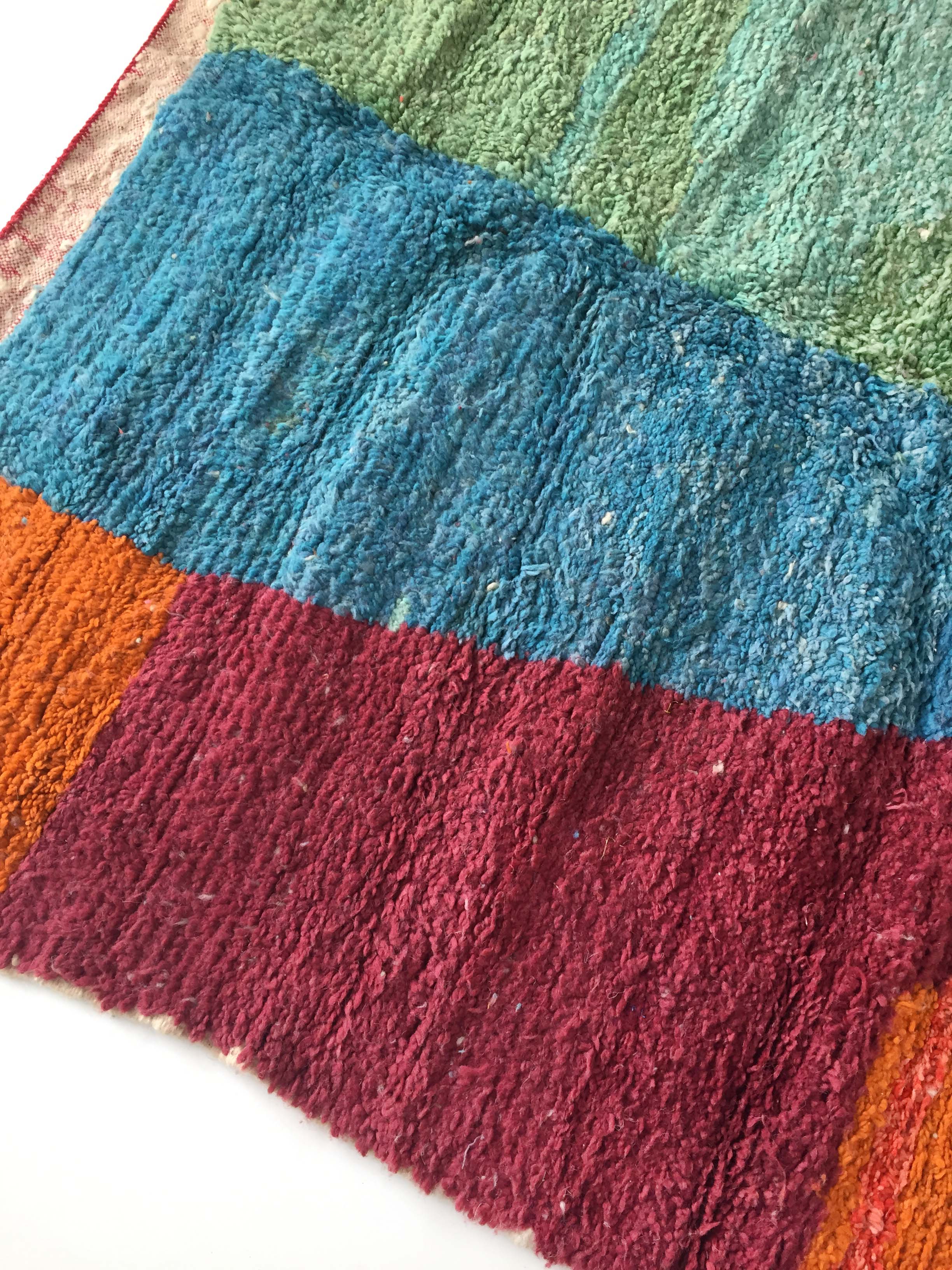 Moroccan Berber carpet Boujaad with colorful flats 285x188cm